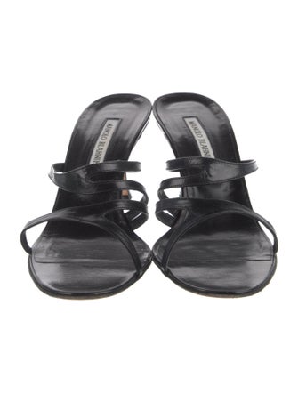 Manolo Blahnik Leather Slides