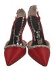 Manolo Blahnik Satin Crystal Embellishments Mules