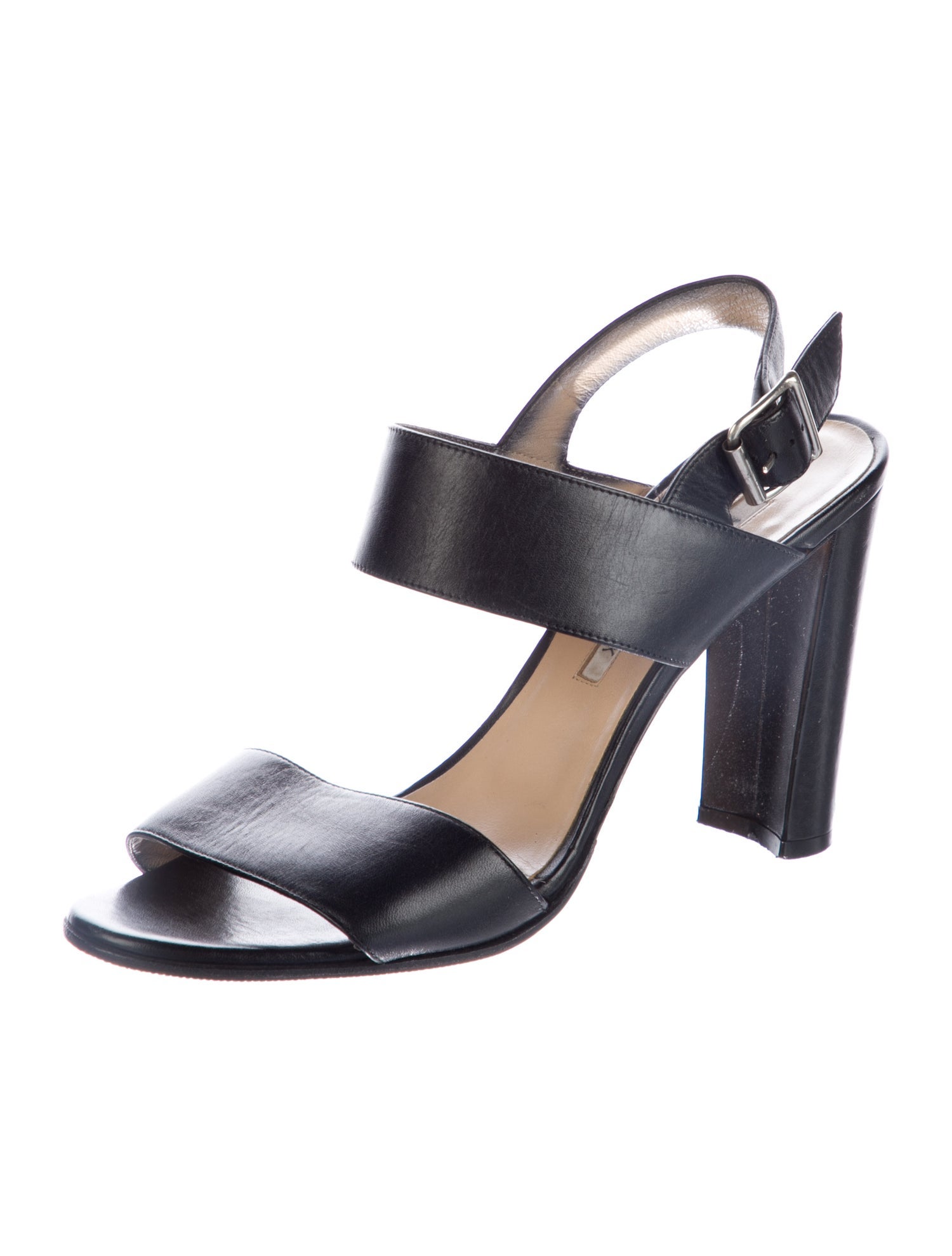 Manolo Blahnik Khan Leather Slingback Sandals