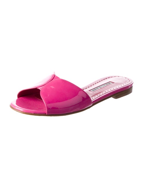 Manolo Blahnik Houramu Patent Leather Slides