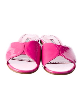 Manolo Blahnik Houramu Patent Leather Slides