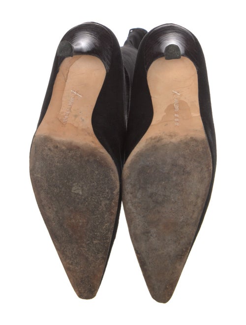 Manolo Blahnik Suede Scalloped Accent Boots