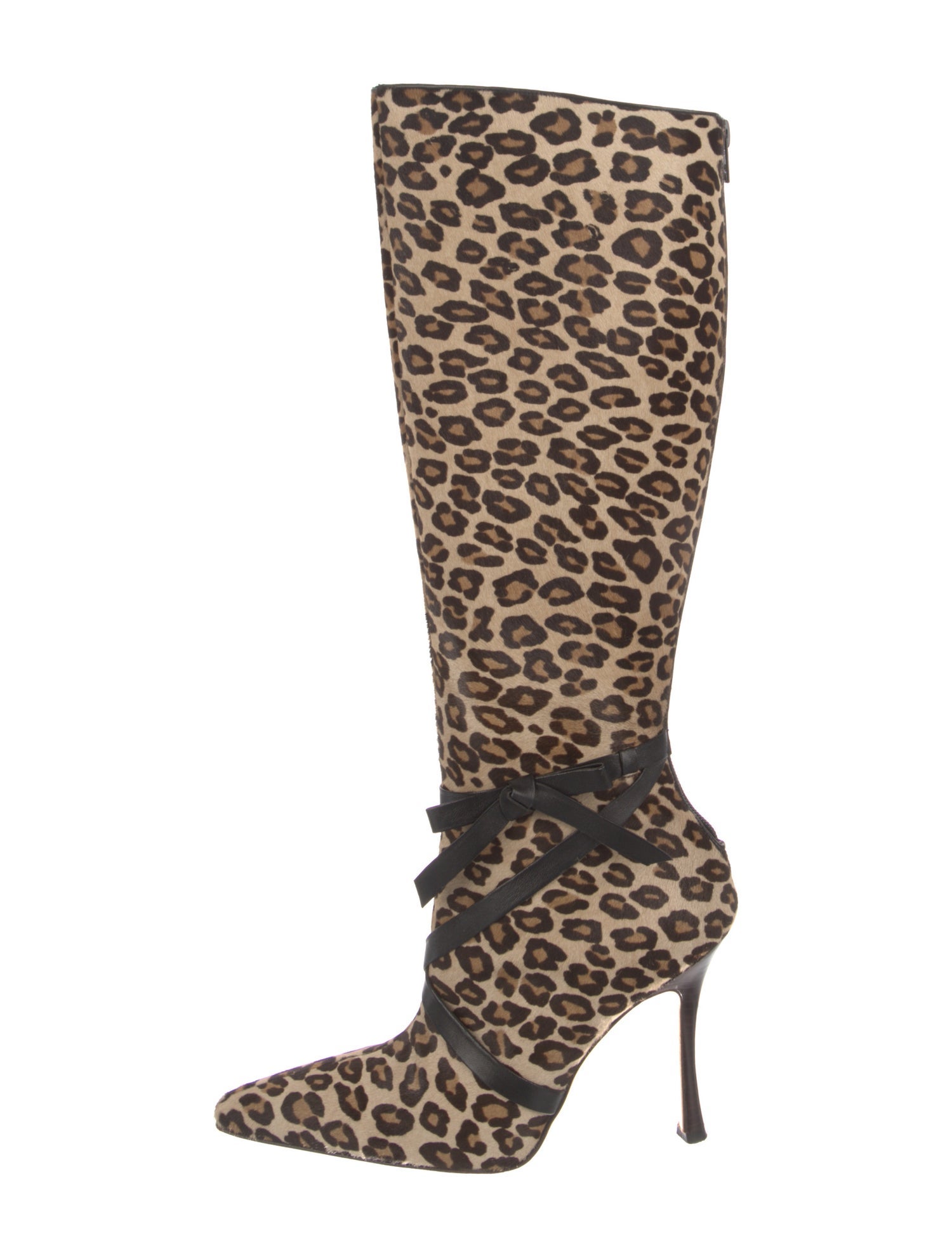 Manolo Blahnik Ponyhair Animal Print Boots