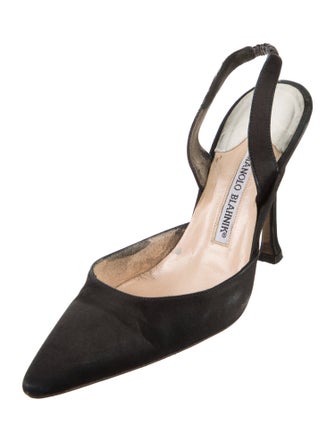 Manolo Blahnik Satin Slingback Pumps