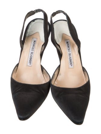 Manolo Blahnik Satin Slingback Pumps