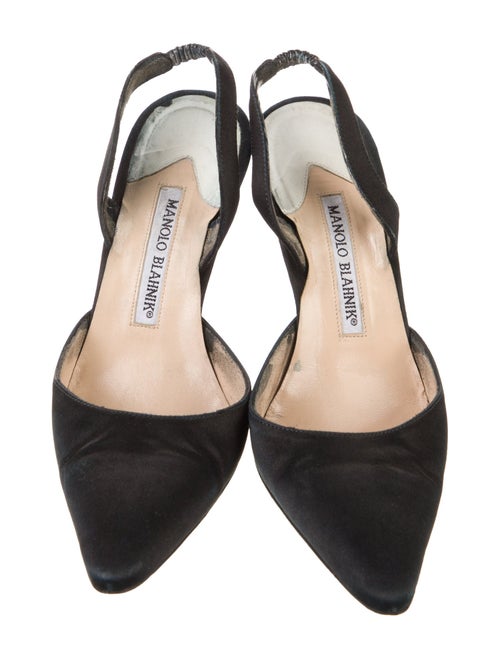 Manolo Blahnik Satin Slingback Pumps