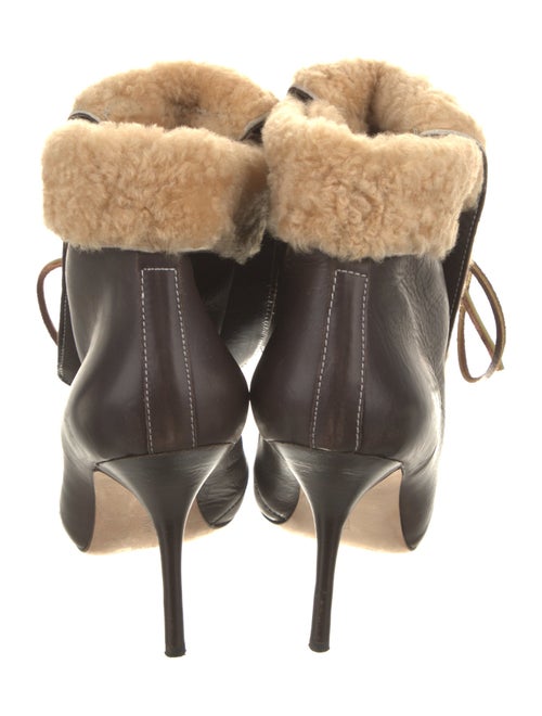 Manolo Blahnik Leather Patterned Lace-Up Boots