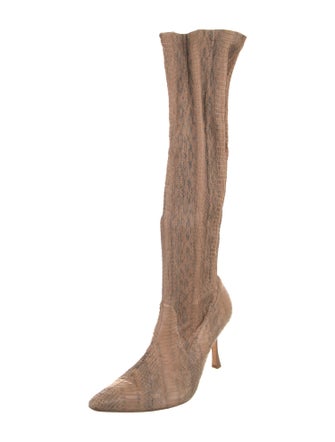 Manolo Blahnik Snakeskin Animal Print Boots