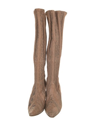 Manolo Blahnik Snakeskin Animal Print Boots