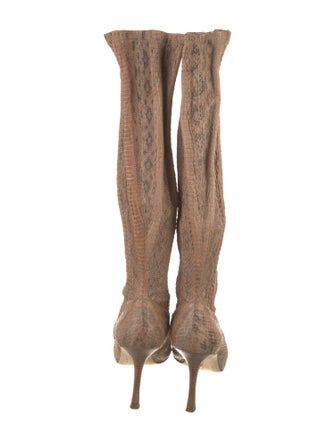 Manolo Blahnik Snakeskin Animal Print Boots
