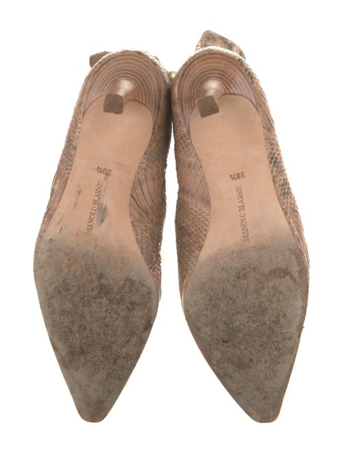 Manolo Blahnik Snakeskin Animal Print Boots