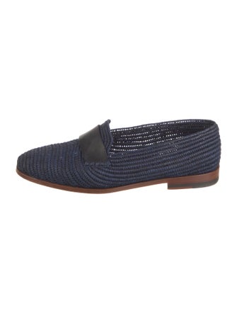Manolo Blahnik Zacora Raffia Loafers