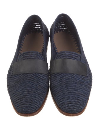 Manolo Blahnik Zacora Raffia Loafers