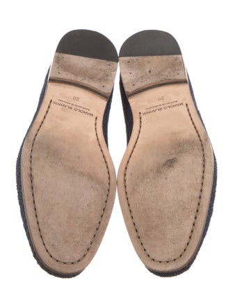 Manolo Blahnik Zacora Raffia Loafers