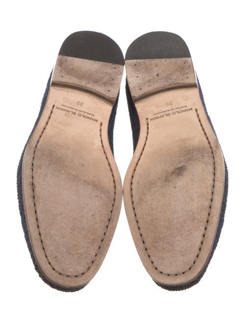 Manolo Blahnik Zacora Raffia Loafers