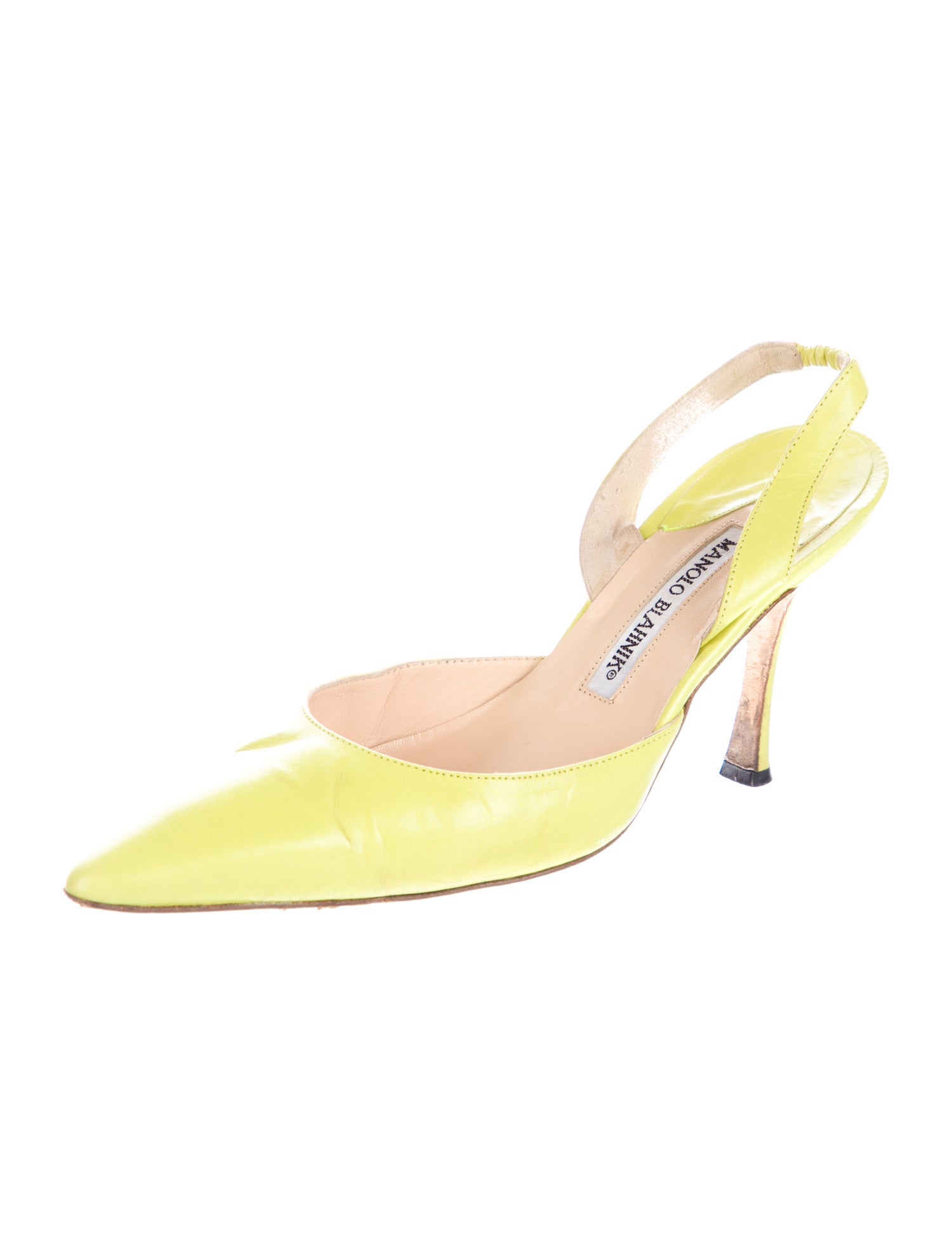 Manolo Blahnik Leather Slingback Pumps