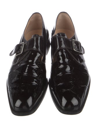Manolo Blahnik Patent Leather Monk Straps