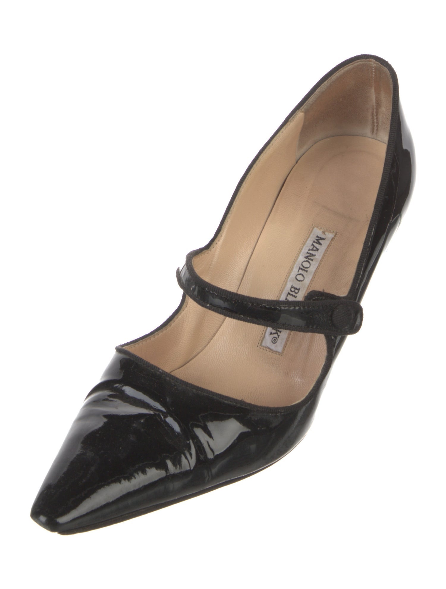 Manolo Blahnik Camparinew Patent Leather D'Orsay Pumps