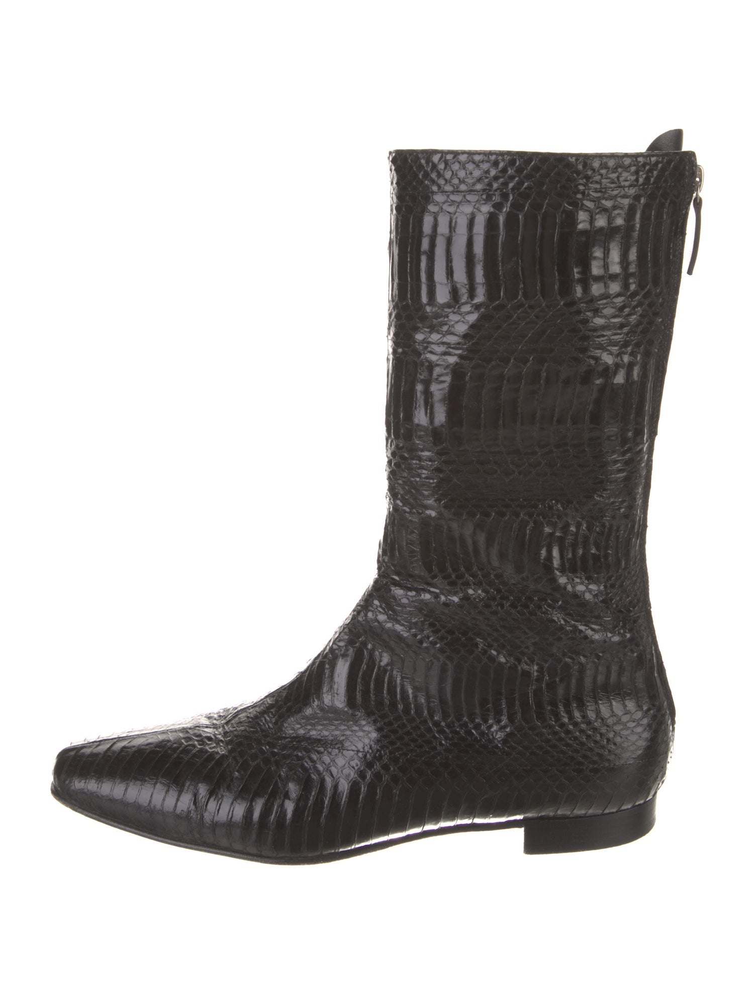 Manolo Blahnik Vintage Python Combat Boots