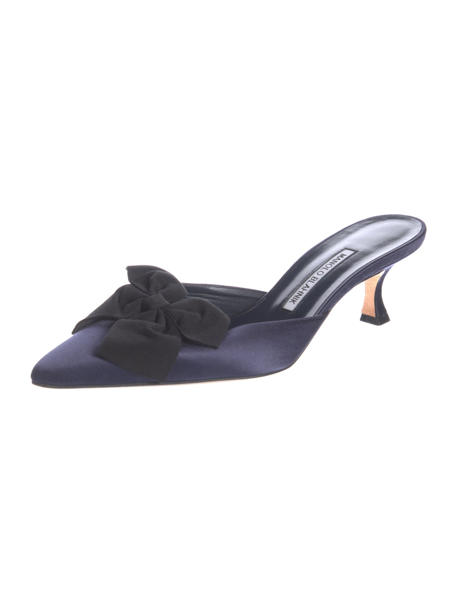 Manolo Blahnik Maysale Satin Mules