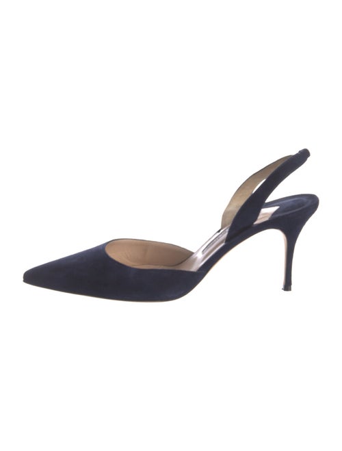 Manolo Blahnik Carolyne Suede Slingback Pumps
