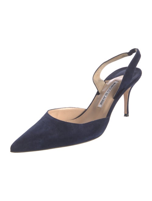 Manolo Blahnik Carolyne Suede Slingback Pumps