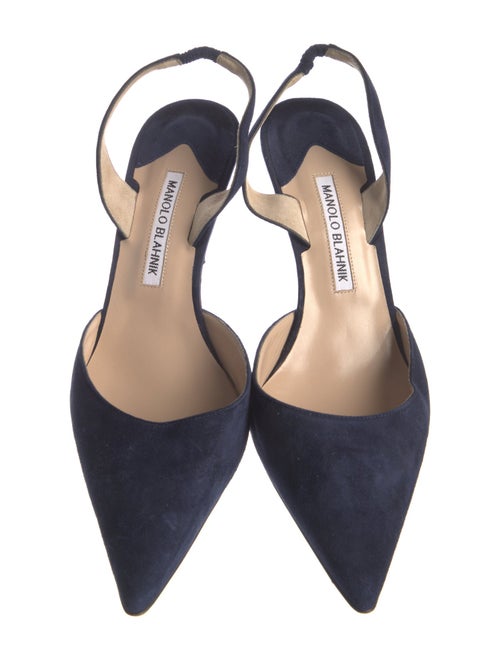Manolo Blahnik Carolyne Suede Slingback Pumps