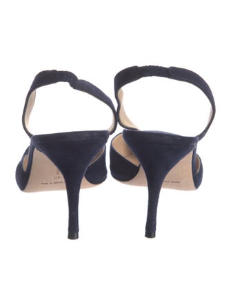 Manolo Blahnik Carolyne Suede Slingback Pumps