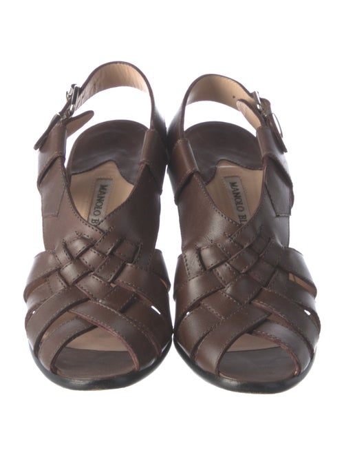 Manolo Blahnik Leather Slingback Sandals