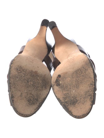 Manolo Blahnik Leather Slingback Sandals