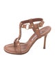 Manolo Blahnik Leather Studded Accents T-Strap Sandals
