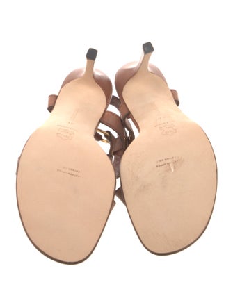 Manolo Blahnik Leather Studded Accents T-Strap Sandals