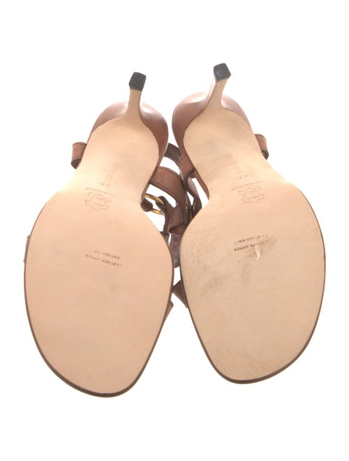 Manolo Blahnik Leather Studded Accents T-Strap Sandals