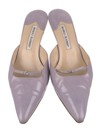 Manolo Blahnik Maysale Patent Leather Mules