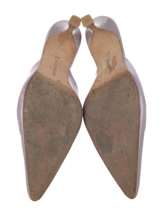 Manolo Blahnik Maysale Patent Leather Mules