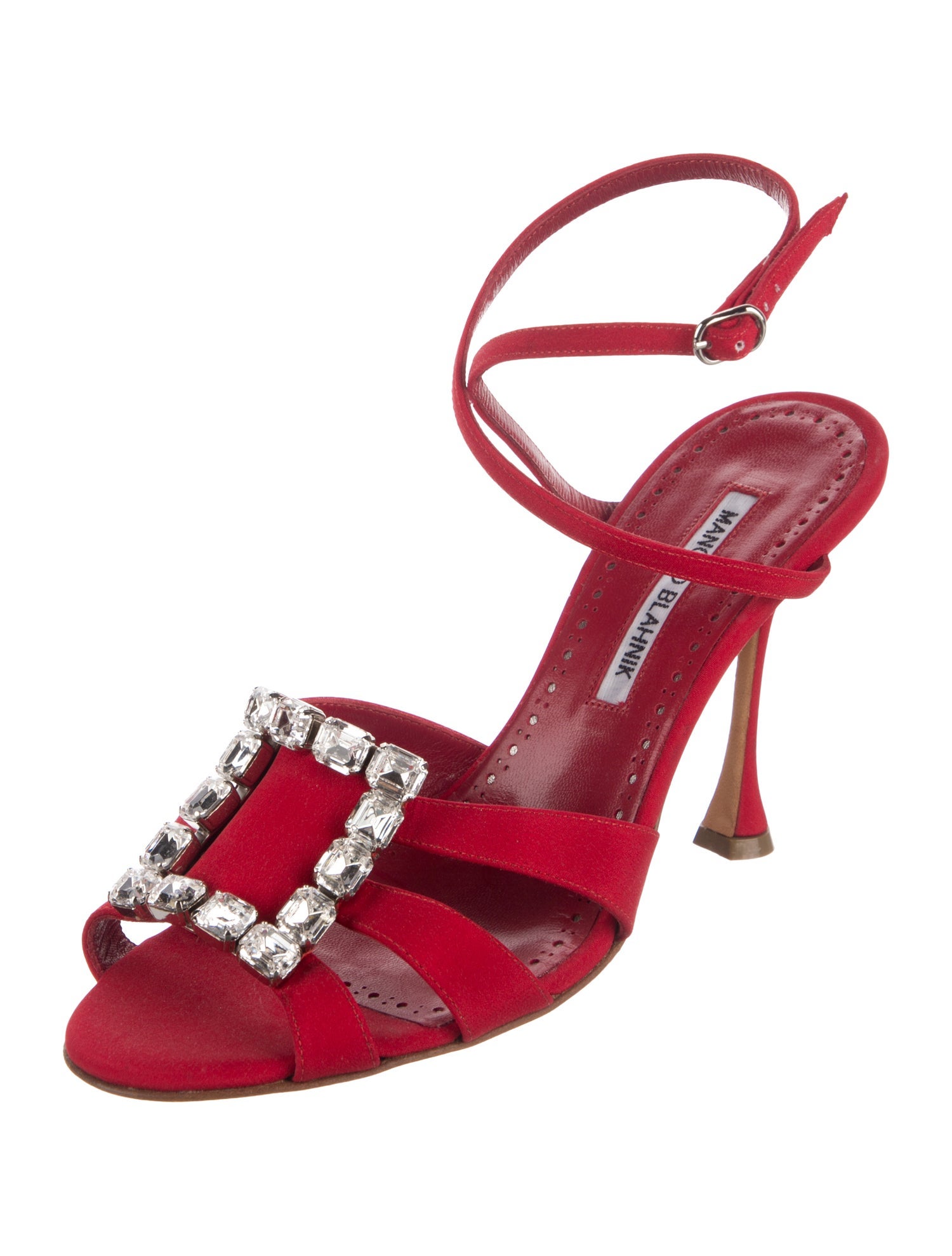 Manolo Blahnik Crystal Embellishments Sandals