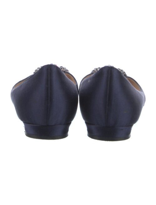 Manolo Blahnik Satin Crystal Embellishments Flats