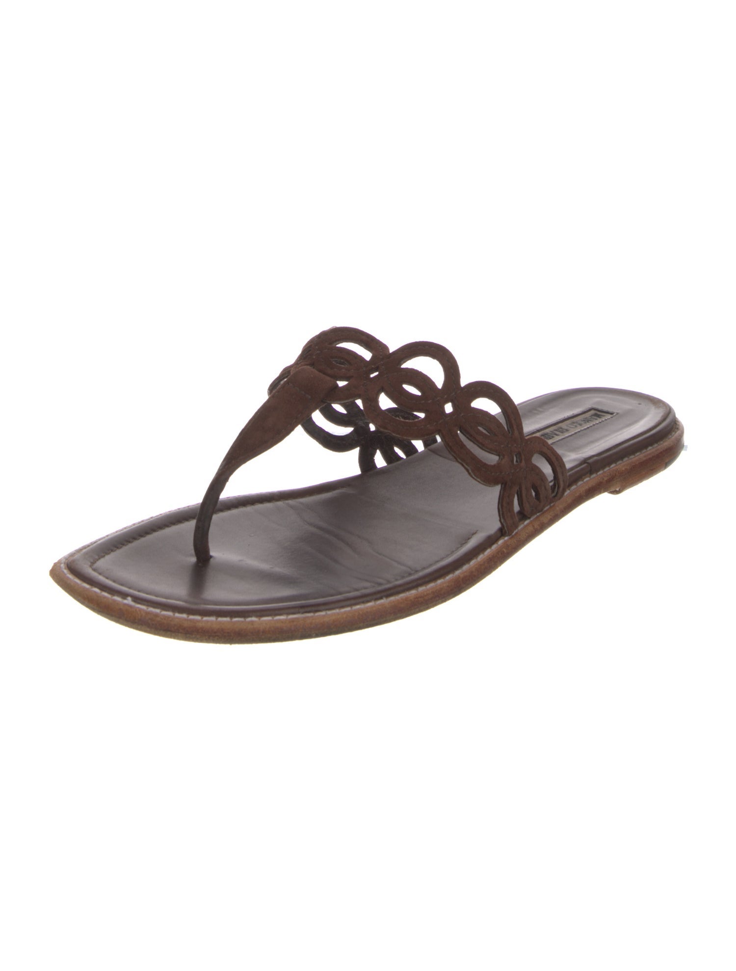 Manolo Blahnik Suede Flip Flops