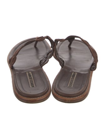 Manolo Blahnik Suede Flip Flops