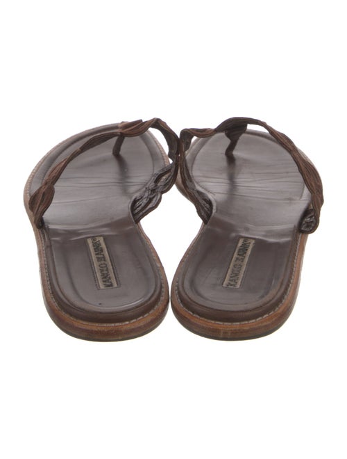 Manolo Blahnik Suede Flip Flops