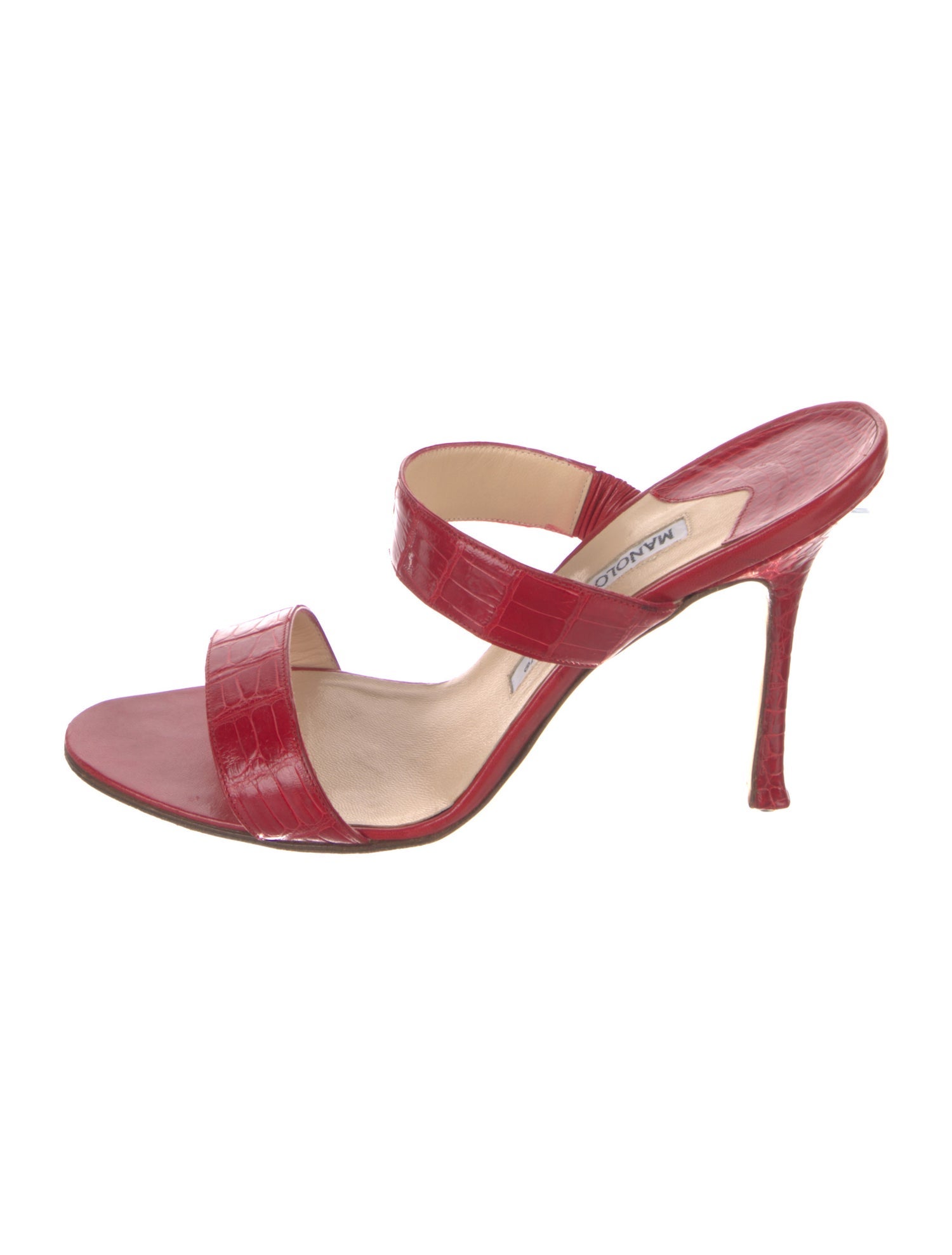 Manolo Blahnik Scolto Leather Slides