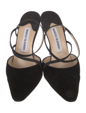 Manolo Blahnik Velvet Mules