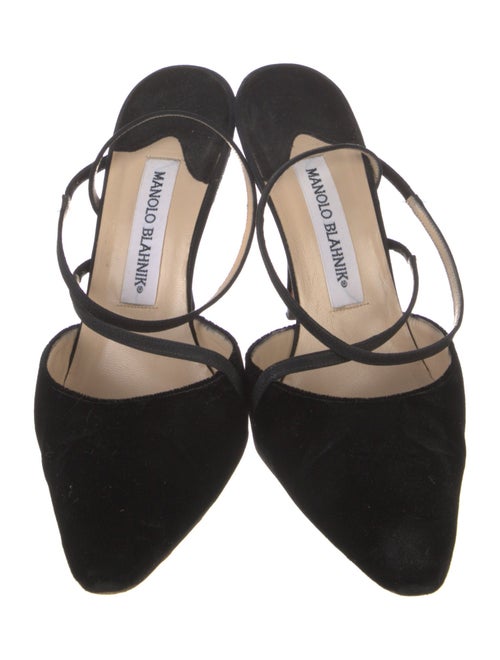 Manolo Blahnik Velvet Mules