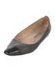 Manolo Blahnik Quilted Pattern Leather Ballet Flats