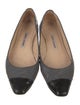 Manolo Blahnik Quilted Pattern Leather Ballet Flats
