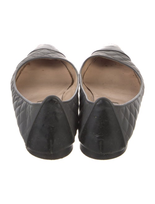 Manolo Blahnik Quilted Pattern Leather Ballet Flats