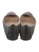 Manolo Blahnik Quilted Pattern Leather Ballet Flats