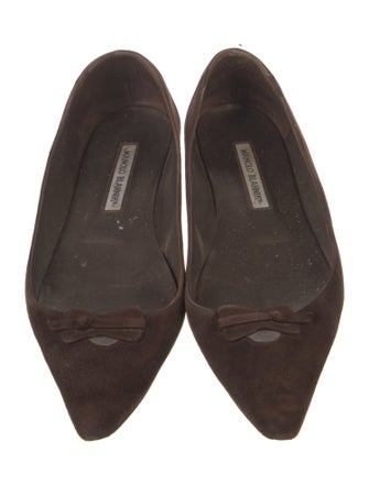 Manolo Blahnik Suede Ballet Flats