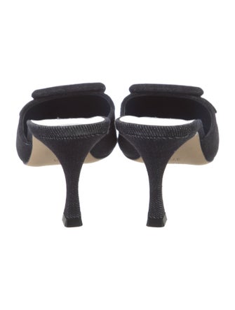 Manolo Blahnik Maysale Denim Mules