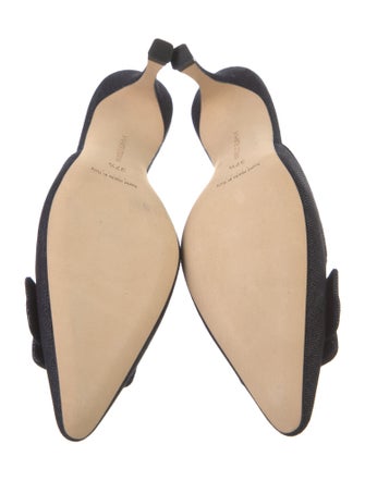 Manolo Blahnik Maysale Denim Mules